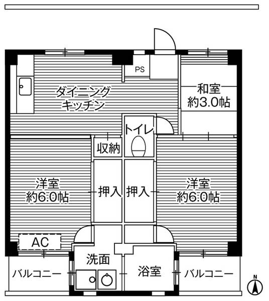 ビレッジハウス寺尾1号棟の間取り