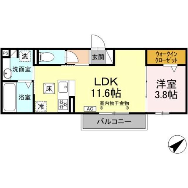 御殿場市東田中のアパートの間取り