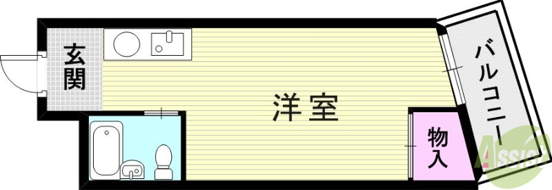 神戸市兵庫区夢野町のマンションの間取り