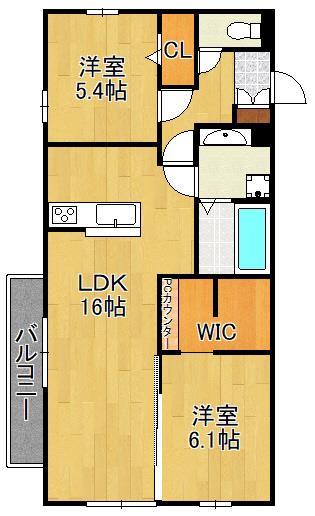 Ｄ－ＲＯＯＭ藤田　Ａ棟の間取り