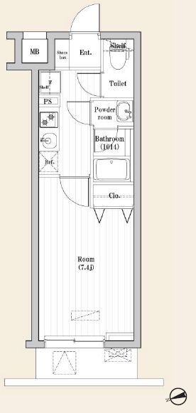 Bandoubashi Rental Apartmentの間取り