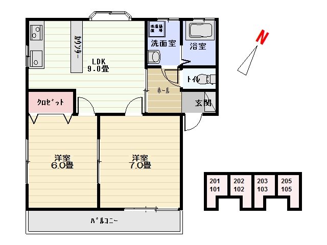 エステート　Aの間取り