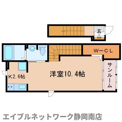 静岡市駿河区小黒のアパートの間取り