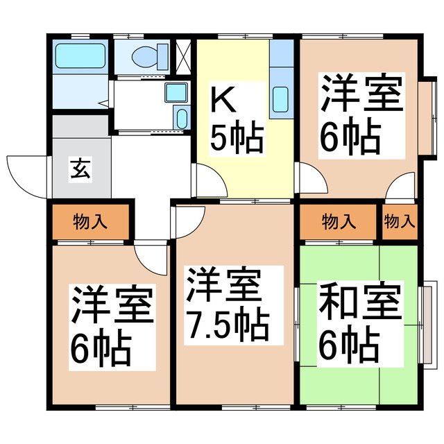 グリーンビレッジ川中島　Ｎ棟の間取り