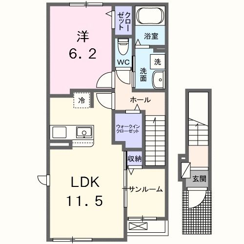 【福岡市西区今宿東のアパートの間取り】