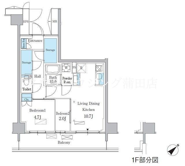 【品川区南大井のマンションの間取り】