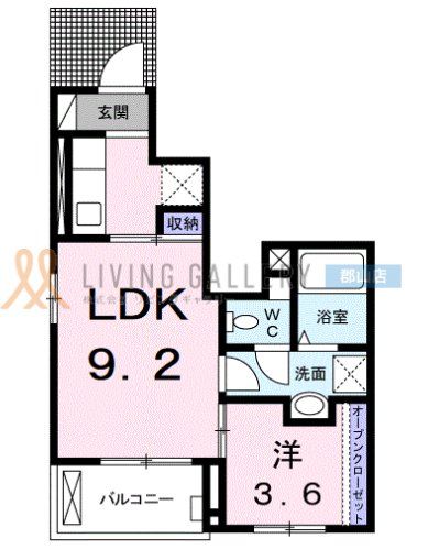 郡山市田村町徳定のアパートの間取り