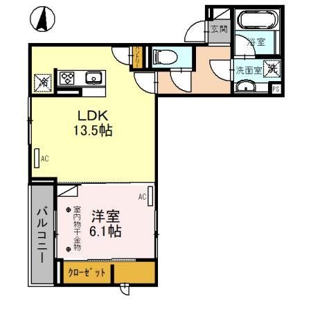 越谷市蒲生寿町のアパートの間取り