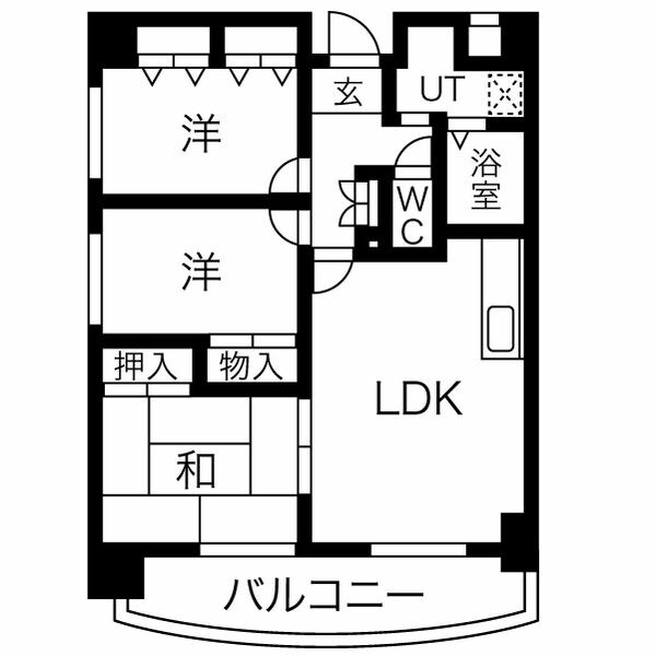 明石市鷹匠町のマンションの間取り