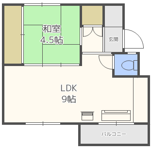 小樽市銭函のマンションの間取り