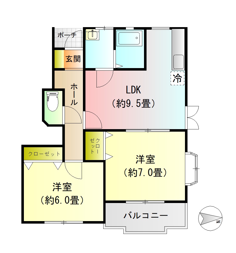 サンハイツ Cの間取り