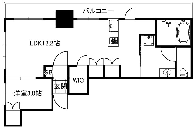 広島市中区大手町のマンションの間取り