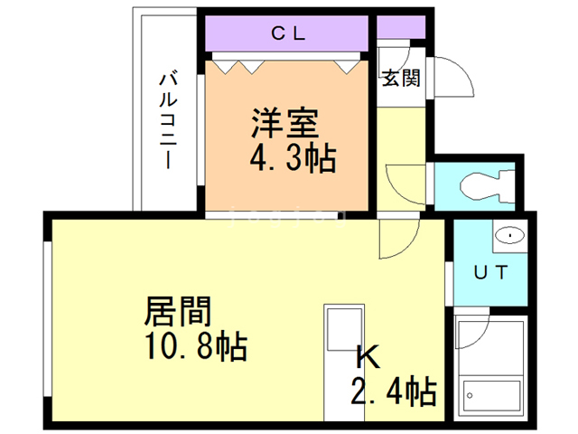 札幌市中央区南十六条西のマンションの間取り