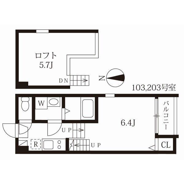 名古屋市瑞穂区姫宮町のアパートの間取り