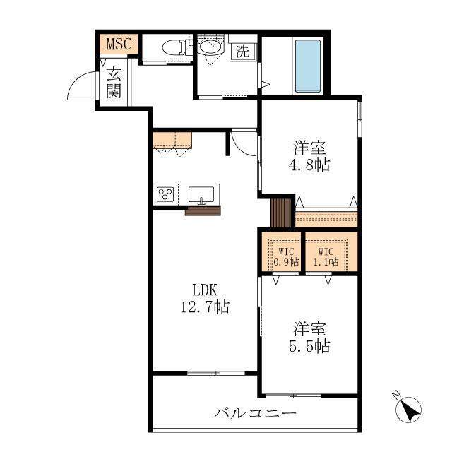 シナモン　プレミアヒルズの間取り