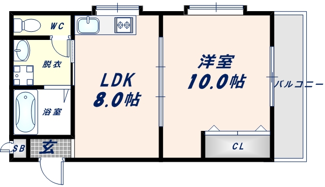 東大阪市森河内東のマンションの間取り