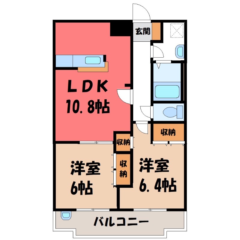 佐波郡玉村町大字板井のアパートの間取り