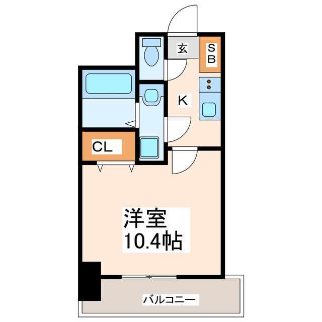 熊本市中央区練兵町のマンションの間取り