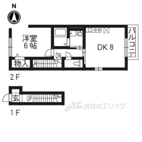 【京都市伏見区桃山町因幡のアパートの間取り】