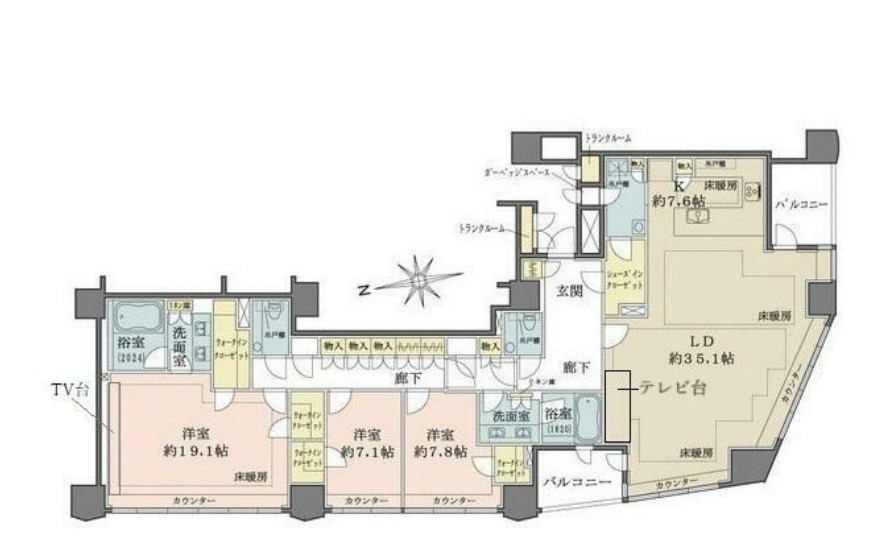 千代田区三番町のマンションの間取り