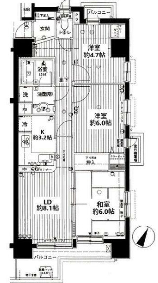 豊島区巣鴨のマンションの間取り