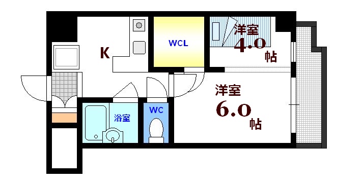 広島市中区中島町のマンションの間取り