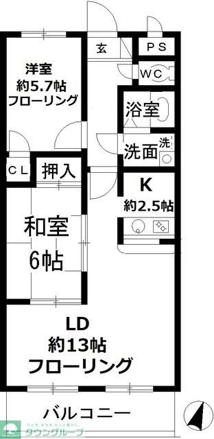 【ゼファーシャン・ティオン蘇我壱番館の間取り】