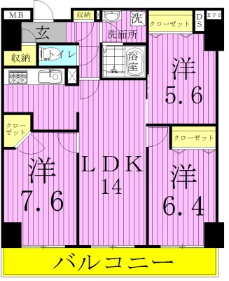 ロイヤルＫＪの間取り