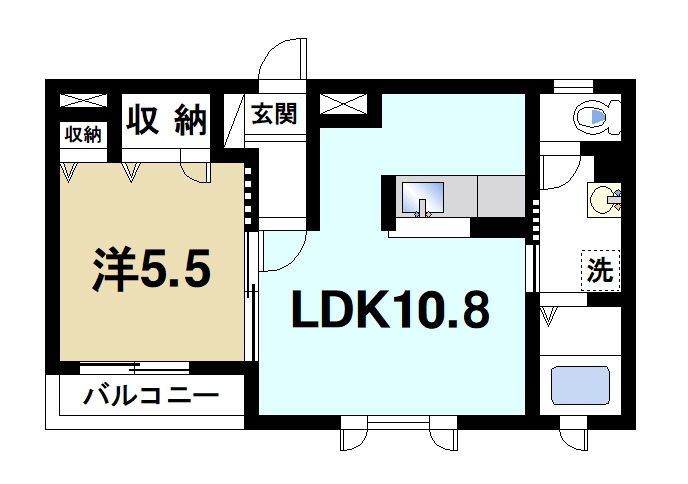 奈良市三条大路のマンションの間取り