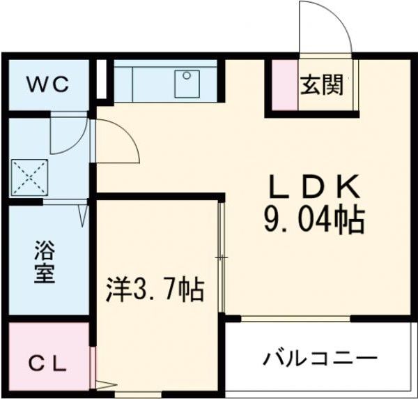 大阪府藤井寺市西古室１（アパート）の賃貸物件の間取り