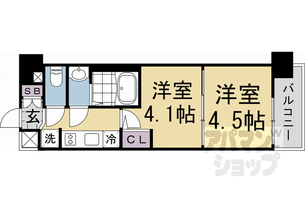 ＪＲ東海道本線 西大路駅 徒歩10分 10階建 築1年の間取り写真