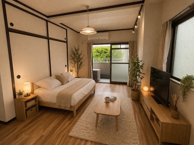 居室・リビング　家具配置イメージ画像です。