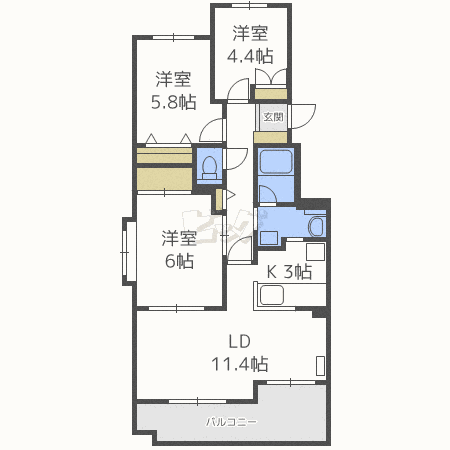 東急ドエルアルス白石の間取り写真
