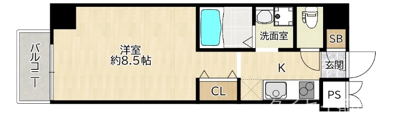 ＪＲ大阪環状線 京橋駅 徒歩1分 10階建 築22年の間取り写真