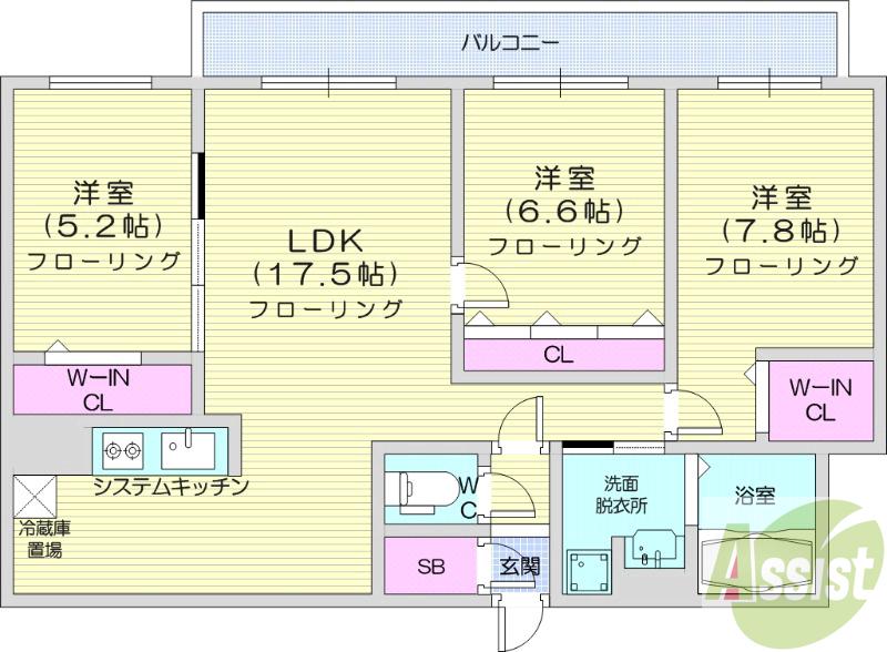 地下鉄東豊線 環状通東駅 徒歩7分 4階建 新築の間取り写真