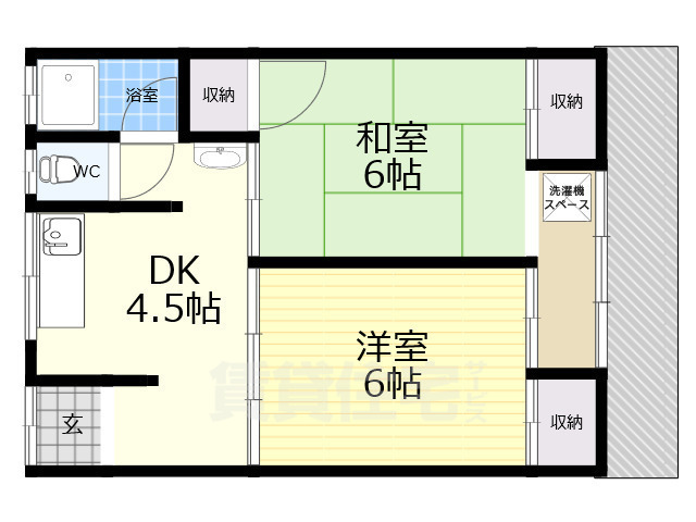 池島町柳生様文化住宅の間取り