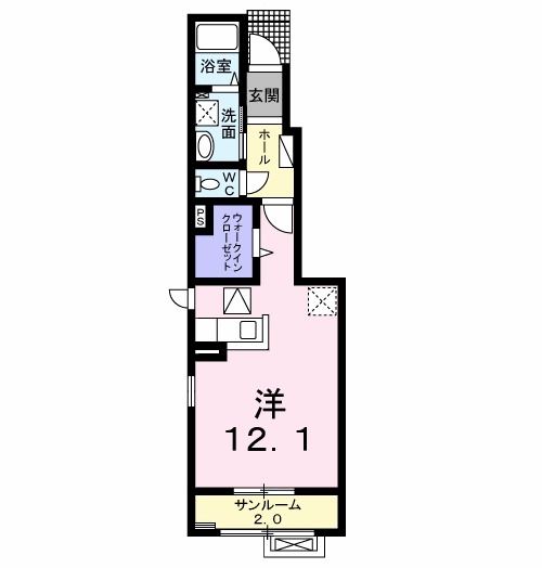 新潟市西区内野西のアパートの間取り