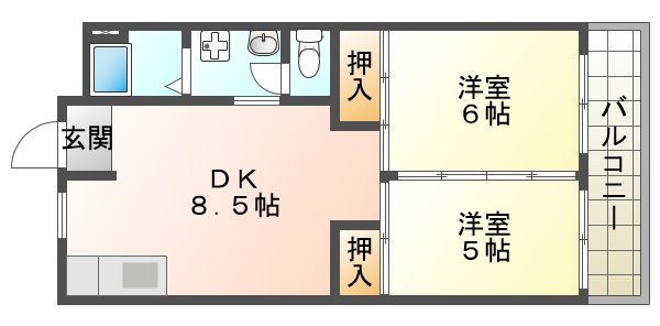 神戸市垂水区東舞子町のマンションの間取り
