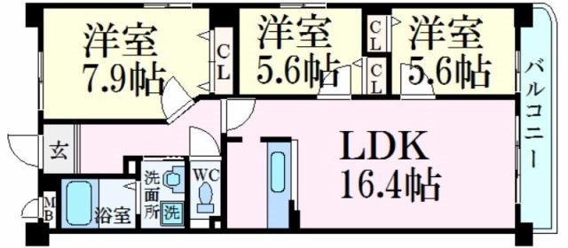 キャッスルコート国府寺町の間取り