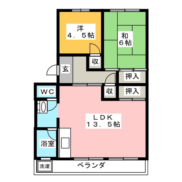 杉山コーポ　Ｃ棟の間取り