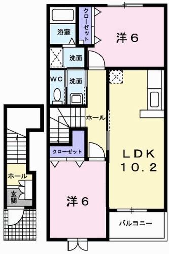 姫路市網干区垣内本町のアパートの間取り