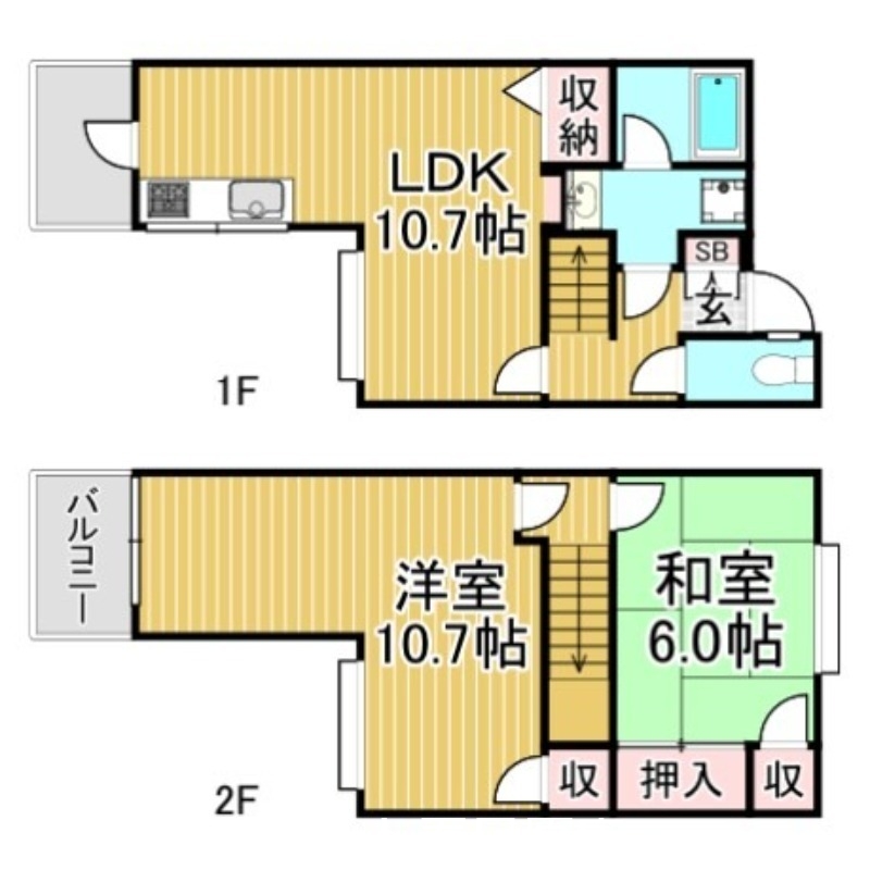 太宰府市吉松のアパートの間取り