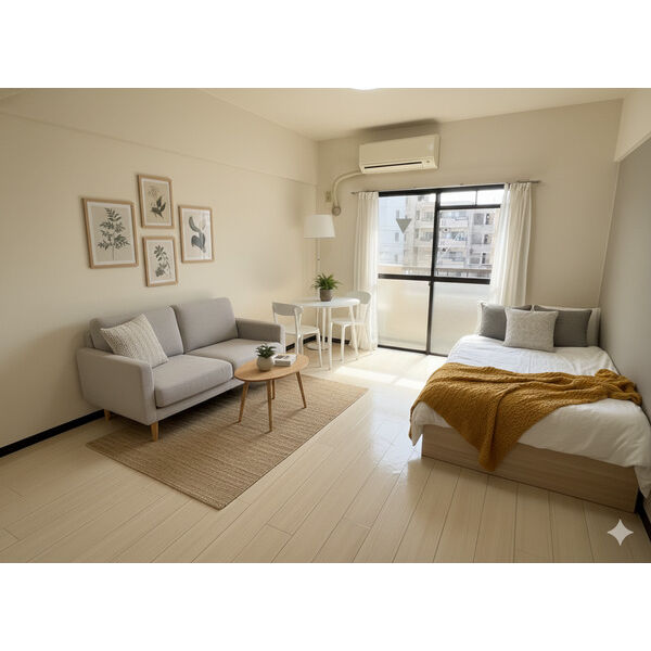 居室・リビング　家具・アクセントラグ等はイメージとなります。