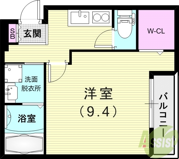 尼崎市東大物町のアパートの間取り