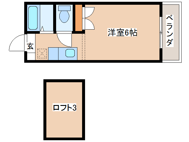 都城市花繰町のアパートの間取り