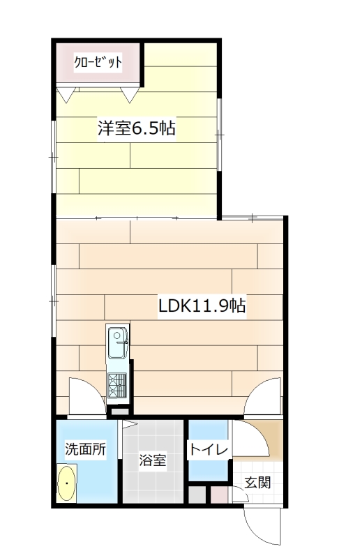 【江別市野幌町のマンションの間取り】