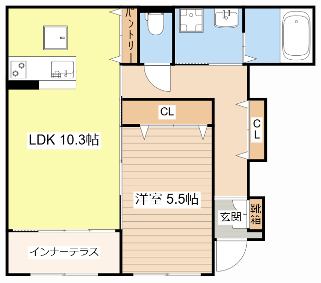 甲賀市信楽町長野のアパートの間取り