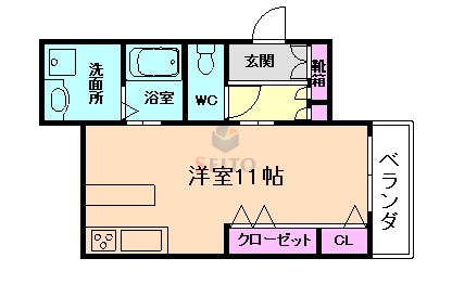 豊中市岡町北のマンションの間取り