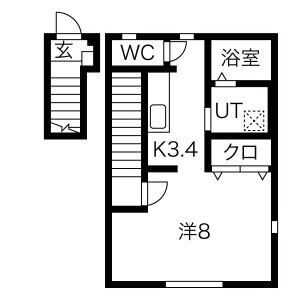 ワンリッチ上野町Aの間取り