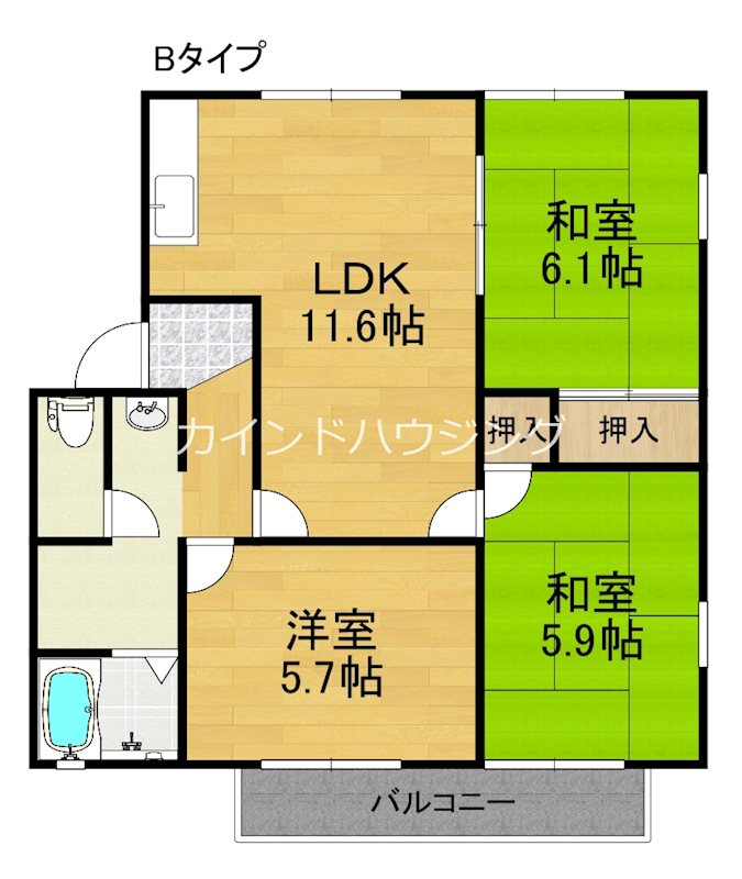 フレグランス泉　Ａ棟Ｂ棟の間取り